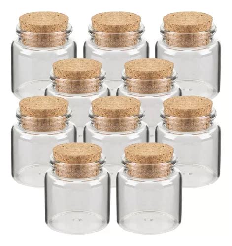 Kit 10 Potes De Vidro Rolha Boca Larga 50ml MercadoLivre