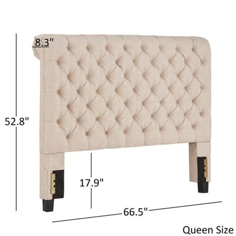 Buy Beige Linen Rolled Top Tufted Chesterfield Bed In Pakistan