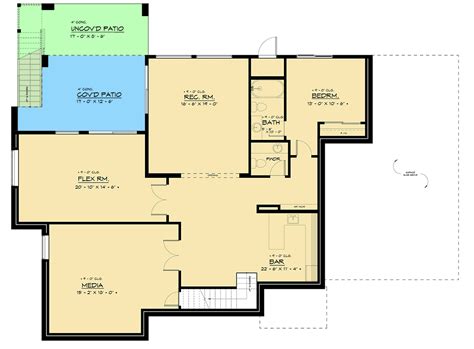 Square Foot Modern House Plan With Home Office And Flex Room And