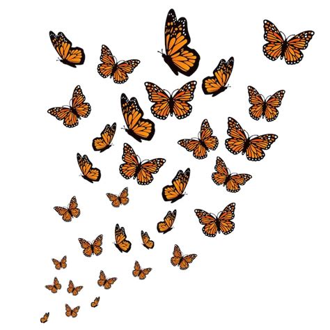 Fondo Mariposas Volando Vector Premium