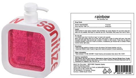 Product Images Rainbow Hand Sanitizer Red Photos Packaging Labels