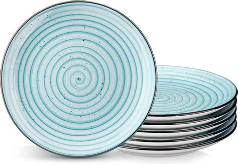 Amazon Vancasso Bonbon Blue Juego De 6 Platos De Ensalada De