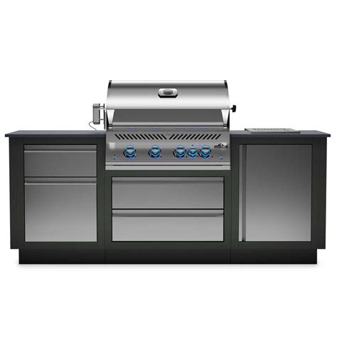 Napoleon Oasis Compact 105 Outdoor Küche Mit Einbaugrill Big32 Und Sizzle Zone Inkl Drehspieß