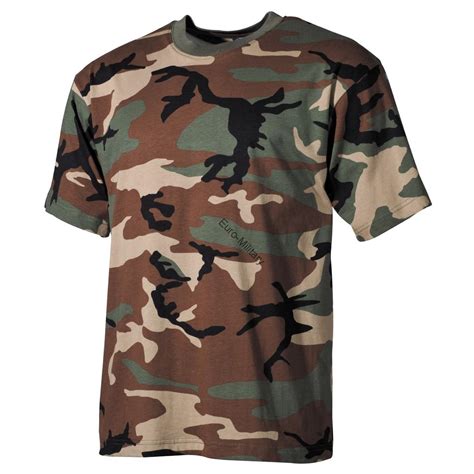 Military & Outdoor Clothing | US Army Woodland Camo T-Shirt - Short Sleeve