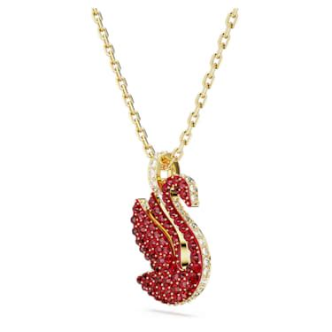 Swarovski Iconic Swan Pendant Swan Medium Red Gold Tone Plated