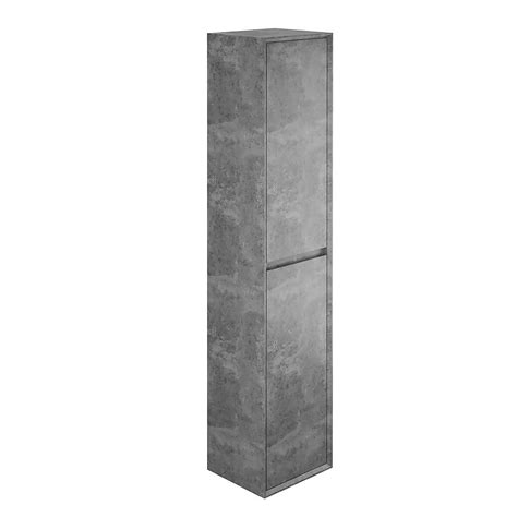 Madison Handleless Tall Bathroom Storage Unit Concrete Homebase