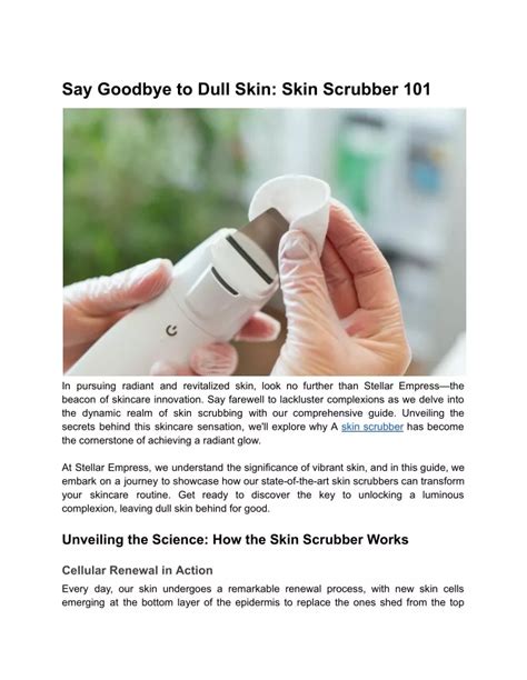 Ppt Say Goodbye To Dull Skin Skin Scrubber 101 Powerpoint