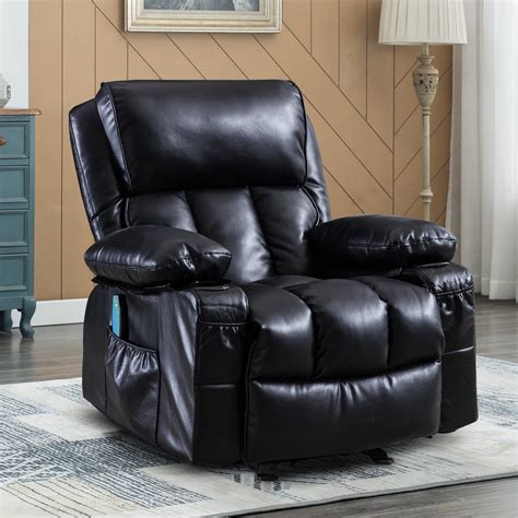 Segmart Massage Recliner Chairs with Remote Control, PU Leather ...