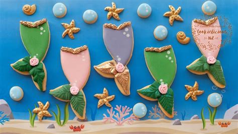 How To Decorate Mermaid Tail Cookies Youtube