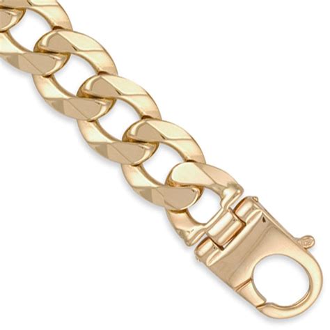 Men S Solid Ct Yellow Gold Traditional Heavy Weight Curb Link Mm