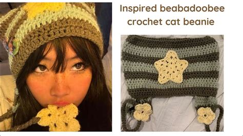 Crochet Cat Beanie Beabadoobee Tutorial Crochet Cat Cat Beanie Crochet