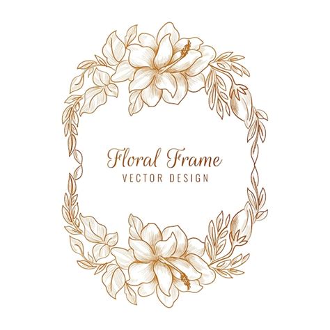 Marco Floral Decorativo Dorado Ornamental Vector Gratis