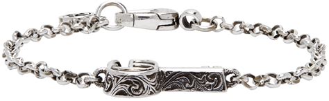 Gucci Gucci Silver Gg Marmont Key Bracelet Editorialist