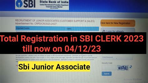 Total Registration In Sbi Clerk Youtube