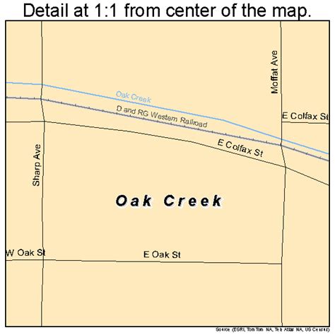 Oak Creek Colorado Street Map 0855155