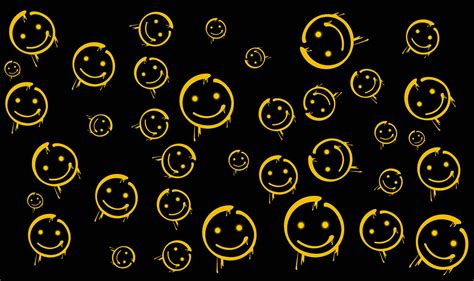 Download Black And Yellow Preppy Smiley Face Wallpaper