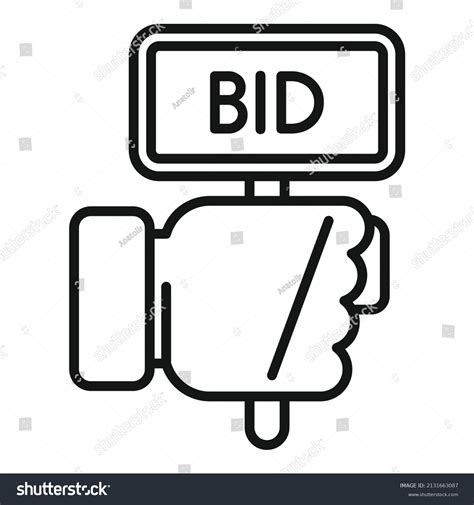 Bid Auction Hand Icon Outline Vector Stock Vector (Royalty Free ...
