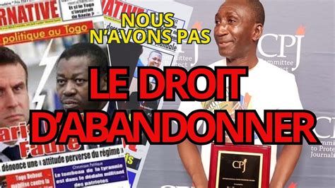 Togo Le Discours De Ferdinand Ayit La Cpj Youtube