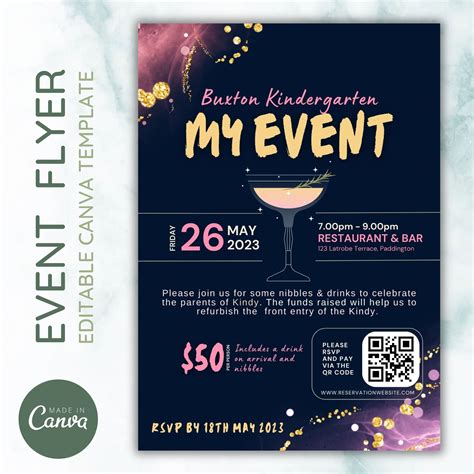 Event Flyer Editable Template on Canva - Etsy