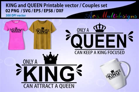 King Can Attract A Queen Svg Cut Queen Can Keep A King Focused Svg By