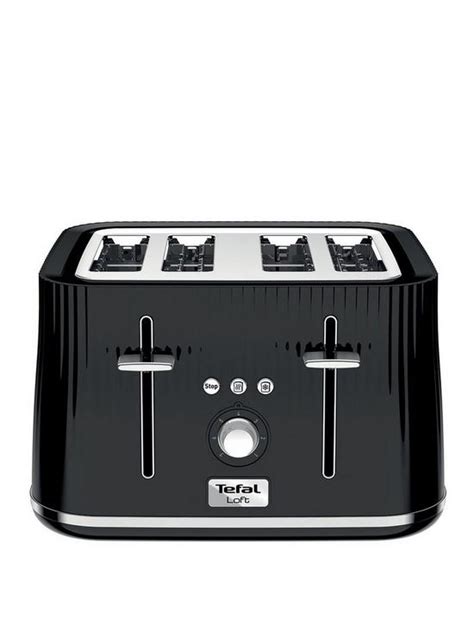 Tefal Loft 4 Slice Toaster Black Tt760840 Uk