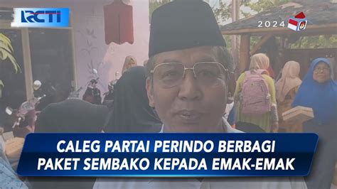 Caleg Partai Perindo Berbagi Paket Sembako Kepada Emak Emak Di Sidoarjo