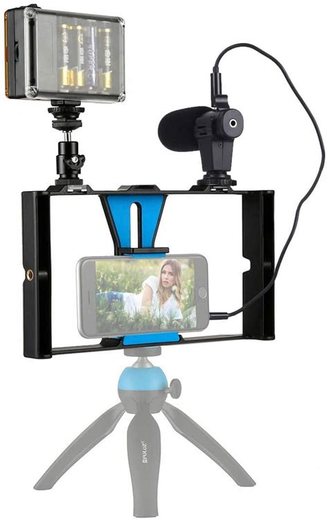 Puluz In Vlogging Rig And Led Studio Light With Microphone Cold