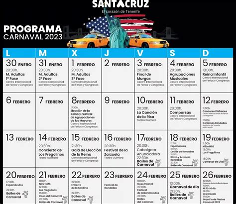 Calendario Carnaval Tenerife Image To U