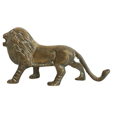 1950s Vintage Brass Lion Figurine Chairish