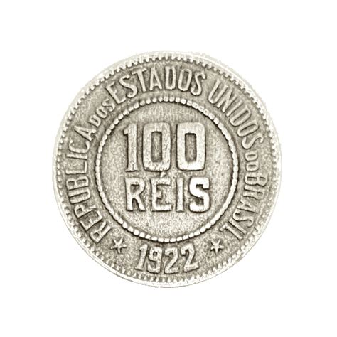 MOEDA 100 RÉIS 1922 MBC SOBERBA ESCASSA BRASIL REPÚBLICA Casa do