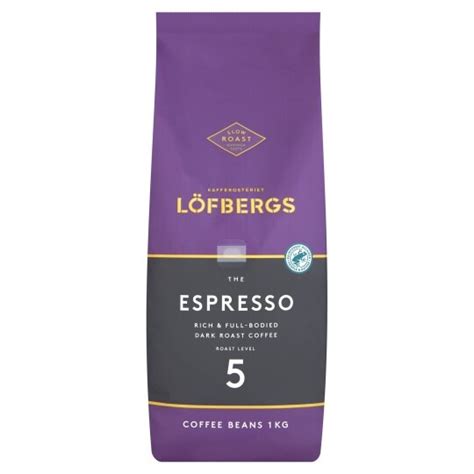 Lofbergs The Espresso Dark Roast Coffee Beans 1kg Tesco Groceries