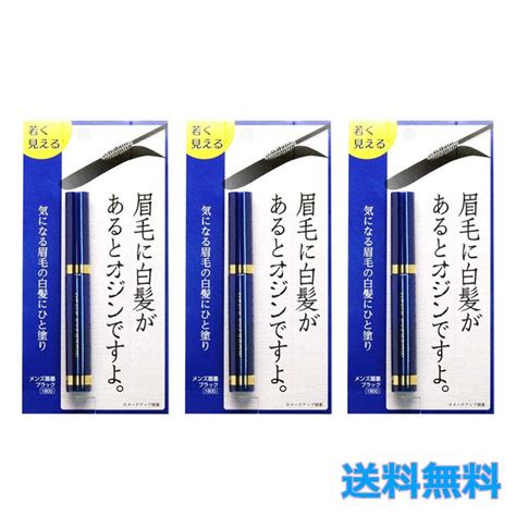 ビナ薬粧 メンズ眉墨 3個セット ブラック アイブロウ 5g メンズコスメ 白髪隠し ブラック 眉毛 O N 0084お手頃マルシェ