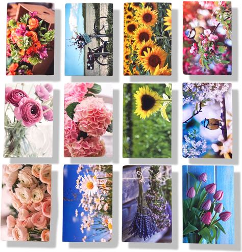 Cards Crafts 12 Blanco Wenskaarten Bloemen Gevouwen Kaart Met