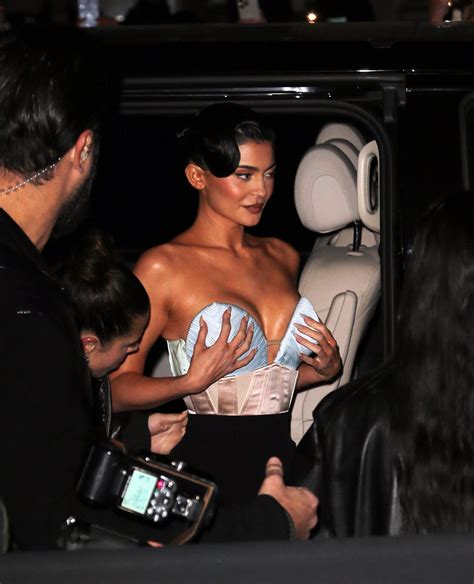 Kylie Jenner Grabs Her Own Boobs As She Spills Out Of Skintight Corset