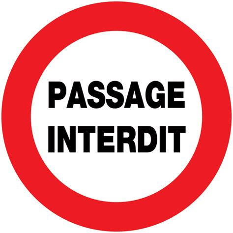 Panneaux Circulation Interdite Passage Interdit Seton Belgique