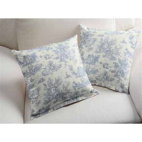 Baumwollstoff Kleine Pastorale 280 Cm Blau Toile De Jouy Stoffe De