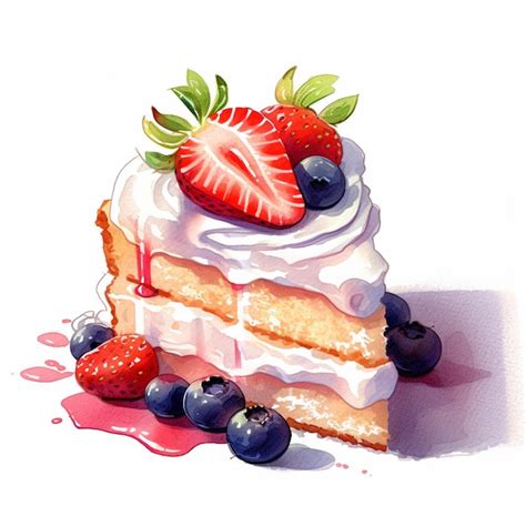 Premium Ai Image There Is A Piece Of Cake With Strawberries And