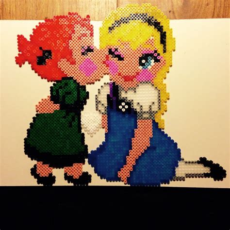 Anna And Elsa Frozen Hama Perler Beads By Pernille Rex Pattern