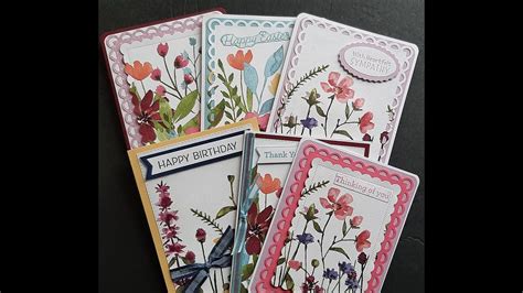 Simple Cards Using Dainty Flowers And Awash In Beauty DSP YouTube