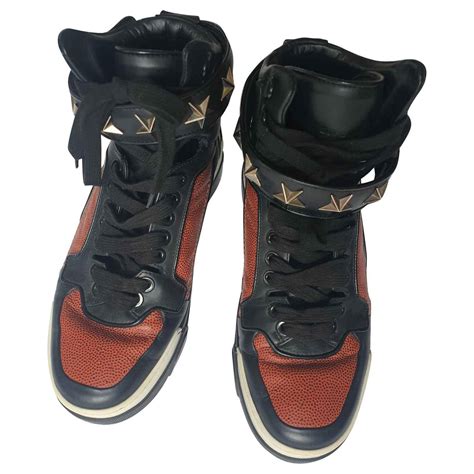 Givenchy Tyson High Top Sneakers Black White Dark Brown Leather Ref