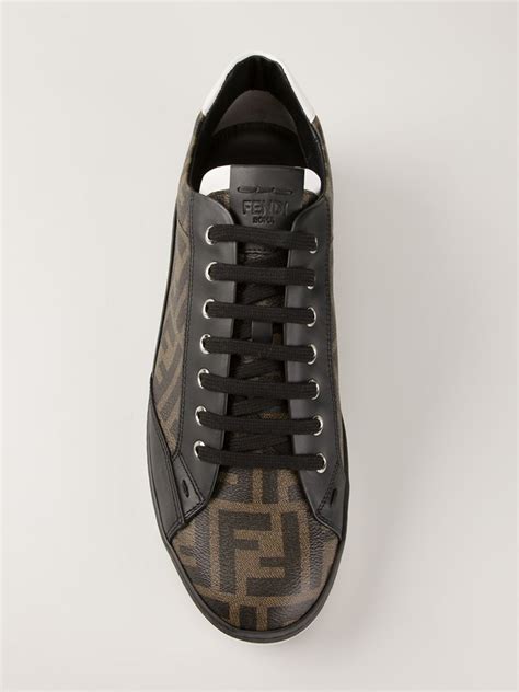 Fendi Leather Wimbledon Sneakers In Brown For Men Lyst