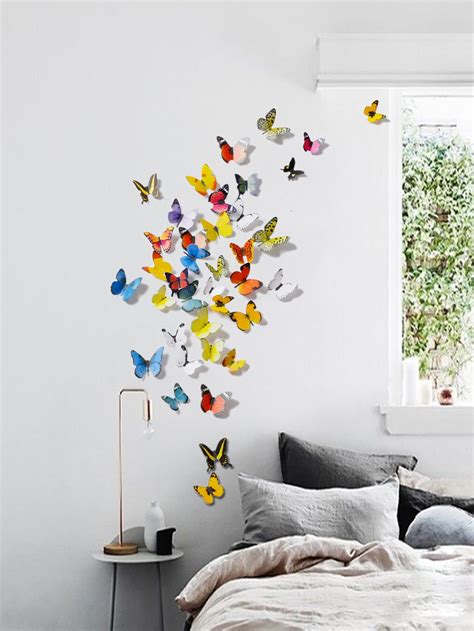 Pegatina de pared de mariposa 3D 2 hojas SHEIN México