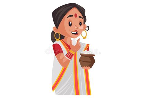 Vector Graphic Illustration Of Indian Bengali Woman Stock Vector