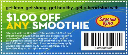 Smoothie King: $1 off Printable Coupon