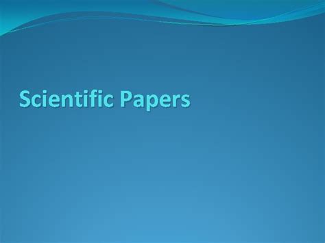 scientific papers    scientific paper