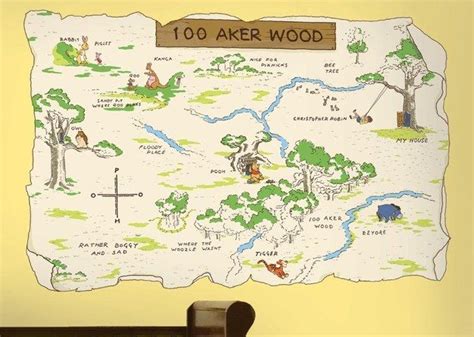 A map of Winnie the Pooh territory. | Winnie the pooh nursery, Wood map ...