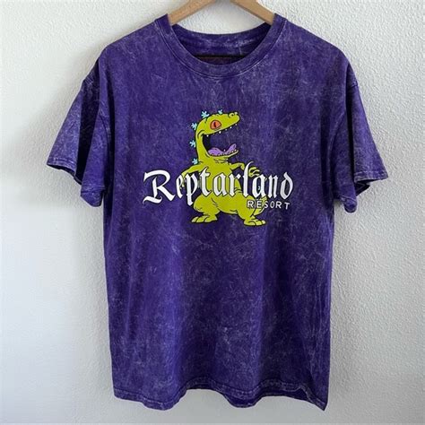 Nickelodeon Shirts Nickelodeon Reptarland Resort Purple Acid Wash