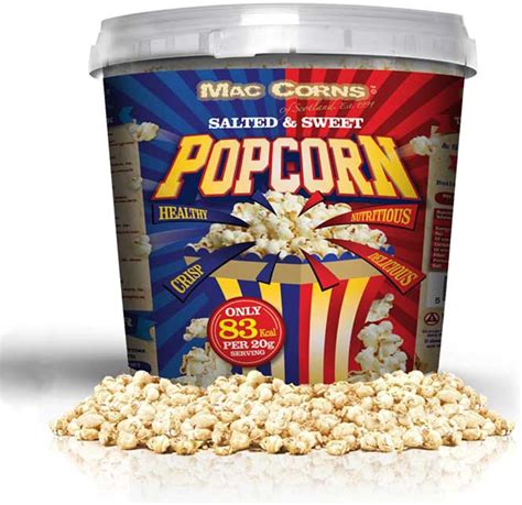 Maccorns Salted And Sweet Popcorn Mix 500g 10ltr Mega Bucket