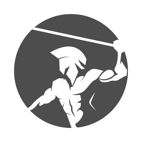 Diseño de icono de logotipo de gladiador Vector Premium