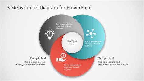 3 Step Circles Diagram For Powerpoint Slidemodel Circle Diagram Diagram Design Powerpoint